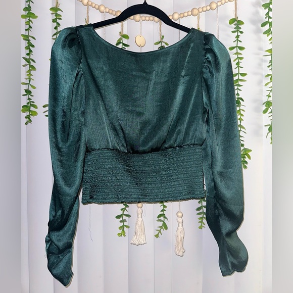 Free People Santiago Satin Cropped Blouse - Picture 4 of 5